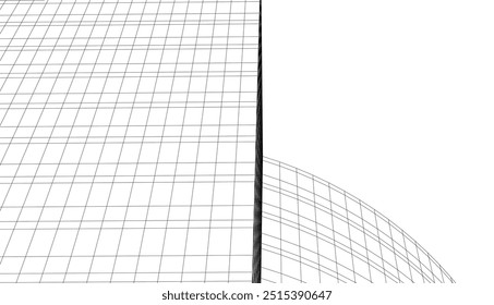architecture building vector 3d drawing