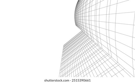 Dibujo 3D del Vector del edificio de la arquitectura