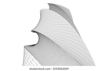 architecture building vector 3d drawing