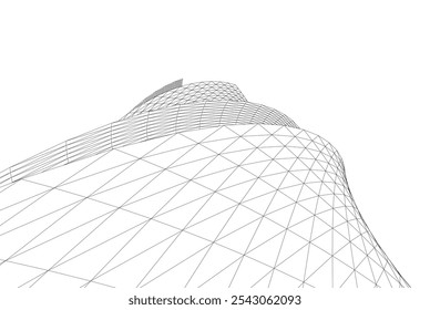 architecture building vector 3d drawing