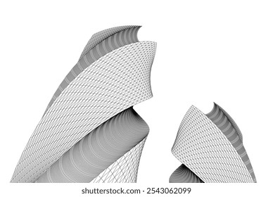 architecture building vector 3d drawing