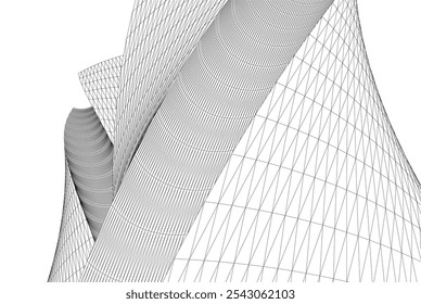 Dibujo 3D del Vector del edificio de la arquitectura