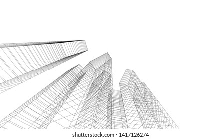 architecture building vector 3d illustration 