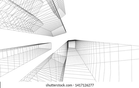 architecture building vector 3d illustration 