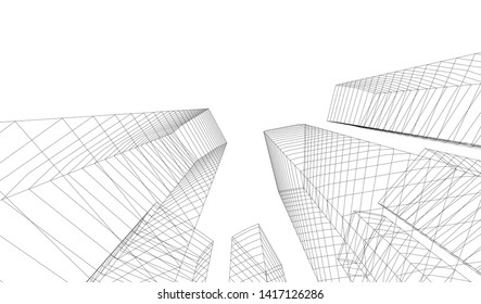 architecture building vector 3d illustration 