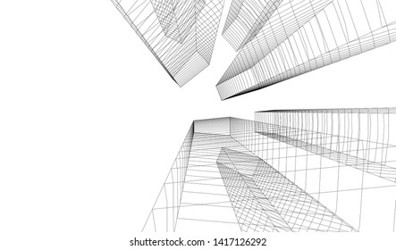 architecture building vector 3d illustration 