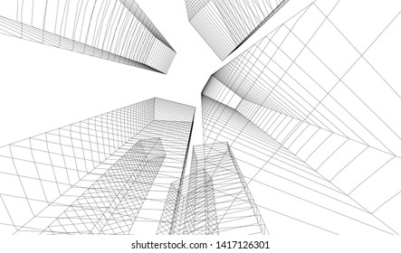 architecture building vector 3d illustration 