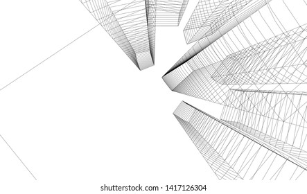 architecture building vector 3d illustration 