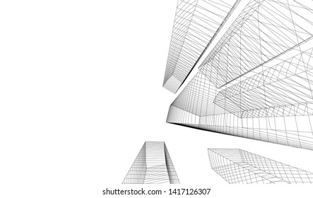 architecture building vector 3d illustration 