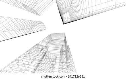 architecture building vector 3d illustration 