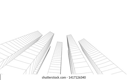 architecture building vector 3d illustration 