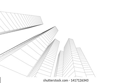 architecture building vector 3d illustration 