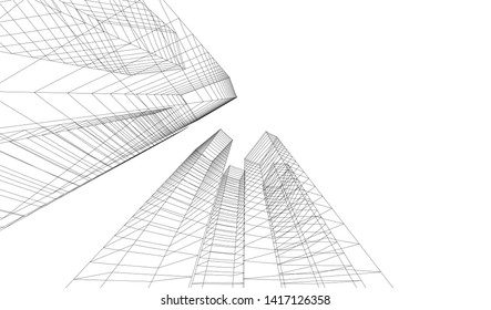 architecture building vector 3d illustration 