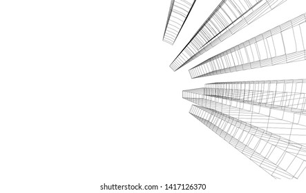 architecture building vector 3d illustration 
