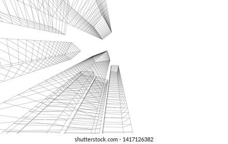 architecture building vector 3d illustration 