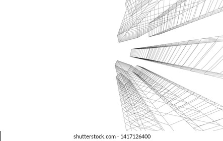 architecture building vector 3d illustration 