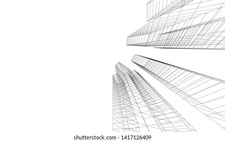 architecture building vector 3d illustration 
