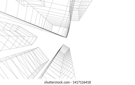 architecture building vector 3d illustration 