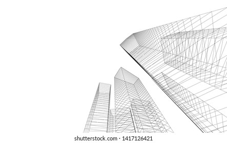 architecture building vector 3d illustration 