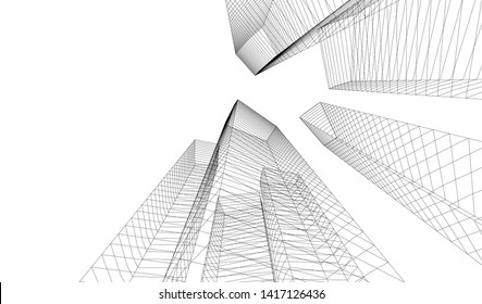 architecture building vector 3d illustration 