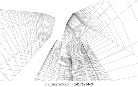 architecture building vector 3d illustration 