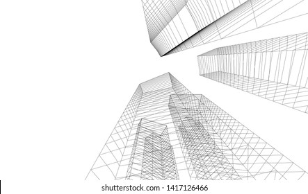 architecture building vector 3d illustration 