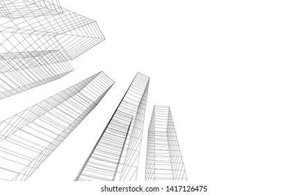 architecture building vector 3d illustration 