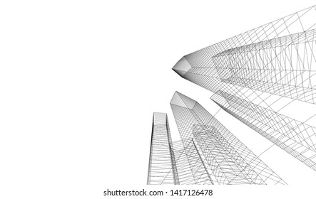 architecture building vector 3d illustration 