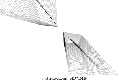 architecture building vector 3d illustration 