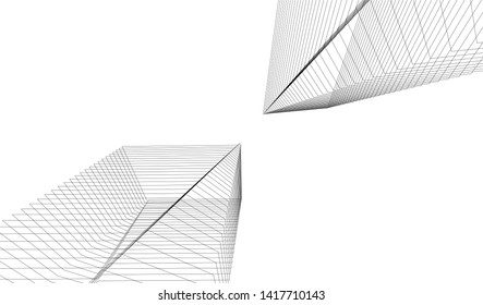 architecture building vector 3d illustration 