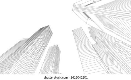 architecture building vector 3d illustration 