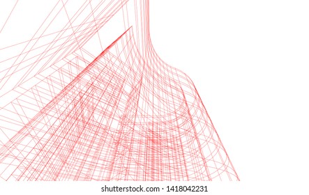 architecture building vector 3d illustration 