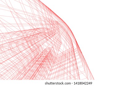 architecture building vector 3d illustration 