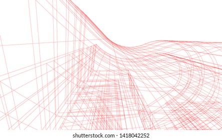 architecture building vector 3d illustration 