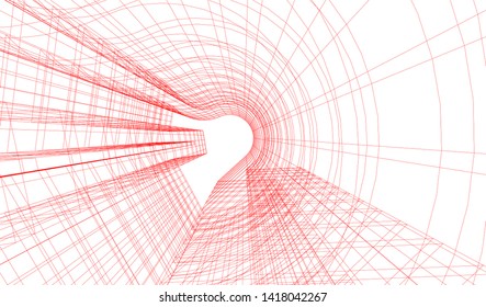 architecture building vector 3d illustration 