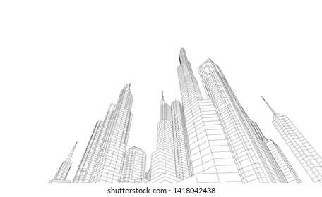architecture building vector 3d illustration 