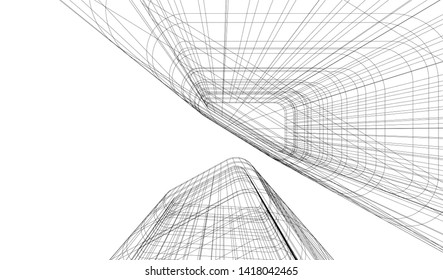 architecture building vector 3d illustration 