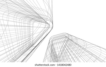 architecture building vector 3d illustration 