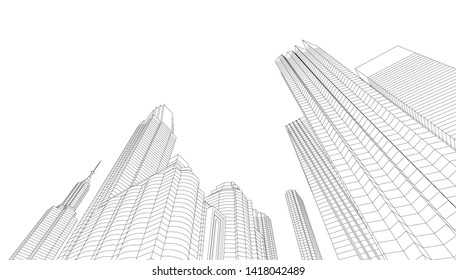 architecture building vector 3d illustration 
