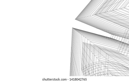 architecture building vector 3d illustration 