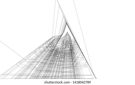 architecture building vector 3d illustration 