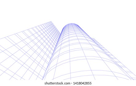 architecture building vector 3d illustration 