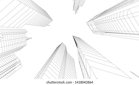 architecture building vector 3d illustration 