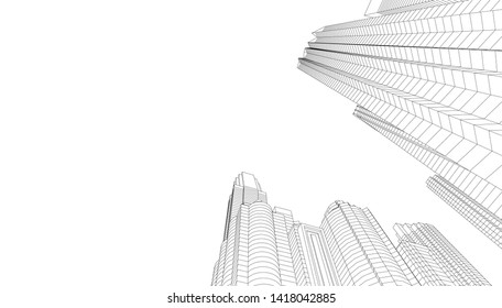 architecture building vector 3d illustration 