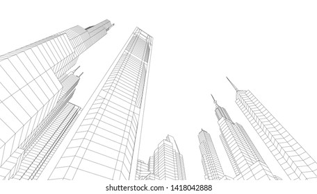architecture building vector 3d illustration 