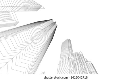 architecture building vector 3d illustration 