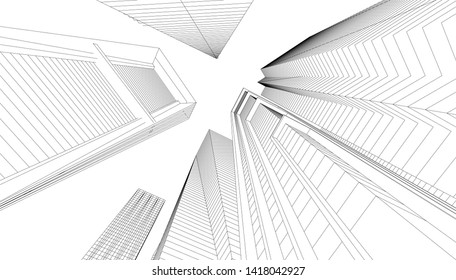 architecture building vector 3d illustration 
