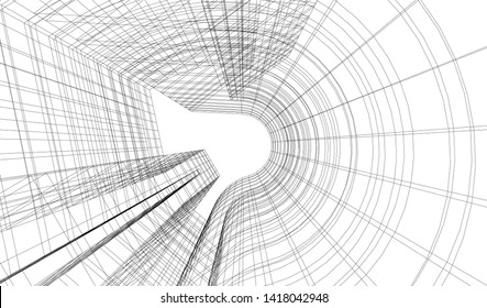architecture building vector 3d illustration 