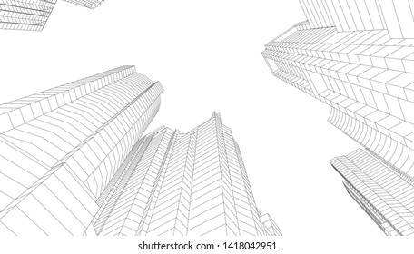 architecture building vector 3d illustration 