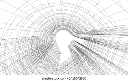 architecture building vector 3d illustration 